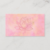 ロータスエレガントフラワーイラストレーションライトピンク 名刺 (正面)