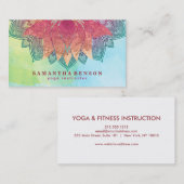 ロータスエレガントフラワーマンダラロゴヨガインストラクター 名刺 (正面/裏面)