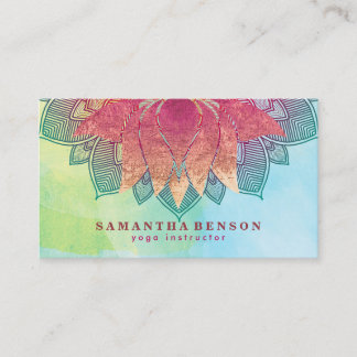 ロータスエレガントフラワーマンダラロゴヨガインストラクター 名刺