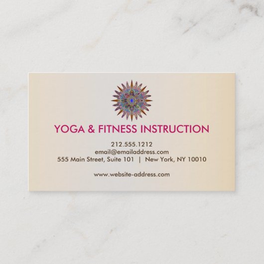 ロータスエレガントフラワーマンダラロゴヨガインストラクター 名刺 (裏面)