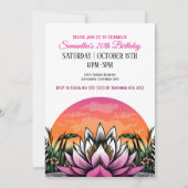 ロータスエレガントフラワー誕生日招待状 招待状 (裏面)