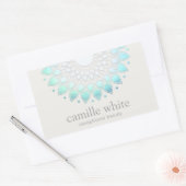 ロータスエレガントホリスティックスパと美しい 長方形シール (封筒)