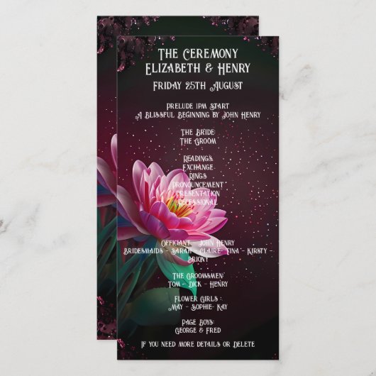 ロータスエレガント結婚式招待状 | フローラ (正面/裏面)