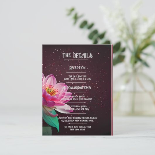 ロータスエレガント結婚式招待状 | フローラ 出欠カード (スタンド正面)