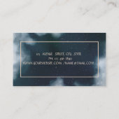 ロータスエレガント金ゴールドストライプネイビーブルーヨガ 名刺 (裏面)