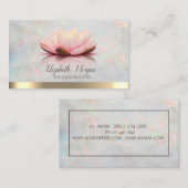 ロータスエレガント金ゴールドストライプヨガオパール 名刺 (正面/裏面)