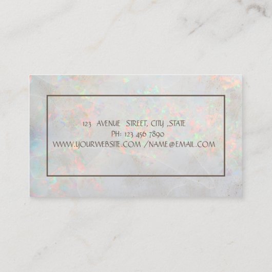 ロータスエレガント金ゴールドストライプヨガオパール 名刺 (裏面)