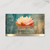 ロータスエレガント金ゴールドストライプヨガグランジインストラクター 名刺 (正面)