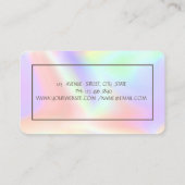 ロータスエレガント金ゴールドストライプヨガホログラフィック 名刺 (裏面)