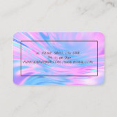 ロータスエレガント金ゴールドホログラフィストライプックヨガ 名刺 (裏面)