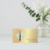 ロータスエレガント金ゴールド紙吹雪ヨガシルエットムーン 名刺 (スタンド正面)