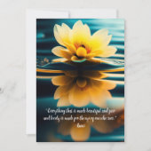 ロータスオールビューティフルルーミ引用文グリーティング カード (正面)