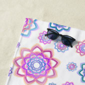 ロータスカラフルシンプルピンクパステルグリーン ビーチタオル (インサイチュ)