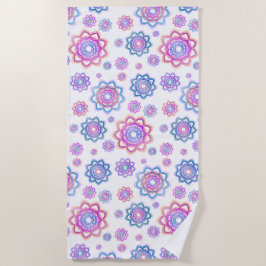 ロータスカラフルシンプルピンクパステルグリーン ビーチタオル