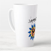 ロータスカラフルバランスとヨガフェミニンビベス カフェラテマグ (左アングル)