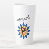 ロータスカラフルバランスとヨガフェミニンビベス カフェラテマグ (正面)