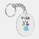ロータスカラフルバランスとヨガフェミニンビベス キーホルダー (正面左)