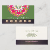 ロータスカラフルマンダラヨガ6クラスパンチロイヤリティ ロイヤリティカード (正面/裏面)