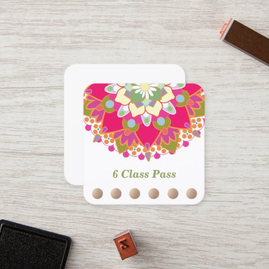 ロータスカラフルヨガ6クラスパンチロイヤリティ ロイヤリティカード (正面/裏面インサイチュ)