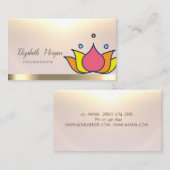 ロータスカラフル金ゴールドヨガインストラクター 名刺 (正面/裏面)