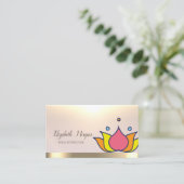 ロータスカラフル金ゴールドヨガインストラクター 名刺 (スタンド正面)