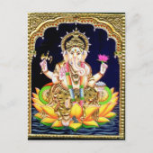 ロータスガネシャ絵画タンジョレ ポストカード (正面)