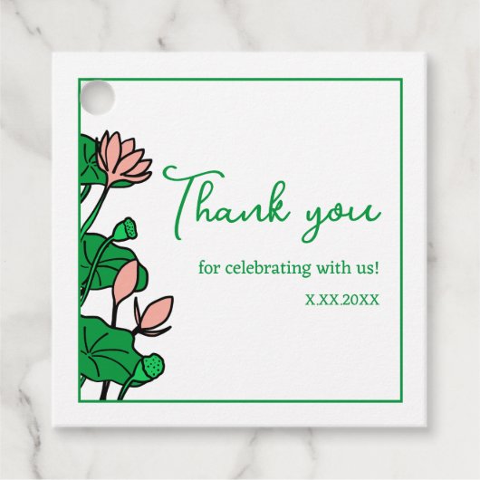 ロータスガーデンパパーソナライズされたーティーラベル フェイバータグ (正面)