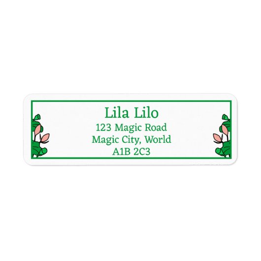 ロータスガーデンパーソナライズされた差出人住所ラベル ラベル (正面)
