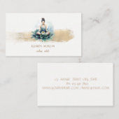 ロータスガール金箔ブラシストローク、白 名刺 (正面/裏面)