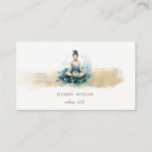 ロータスガール金箔ブラシストローク、白 名刺 (正面)