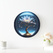 ロータスグ白熱［赤熱］光を放つロームの静かな時計 ラージ壁時計 (ホーム)