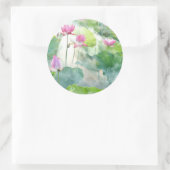 ロータスサマーパステルピンク水中競技多年生植物 ラウンドシール (バッグ)