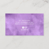 ロータスサークルブラシストロークヨガウェルネスパープル 名刺 (裏面)