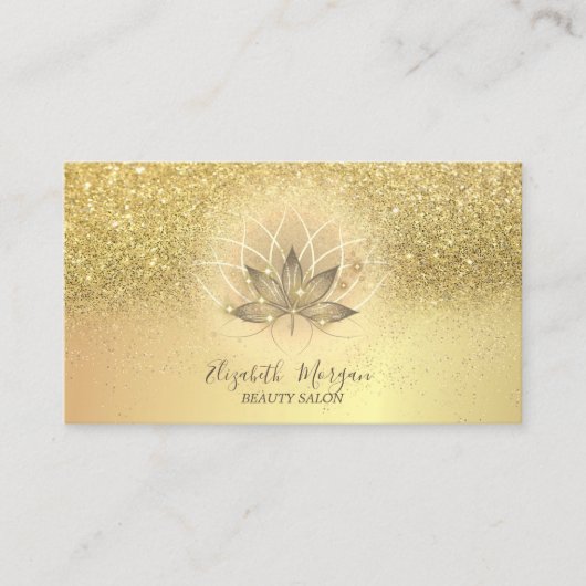 ロータススエレガントパークル紙吹雪グリッター 名刺 (正面)