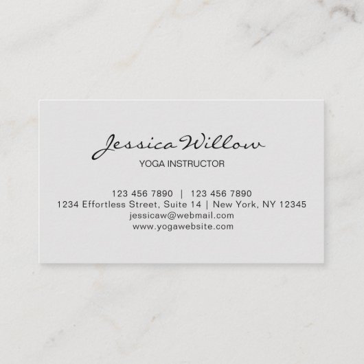 ロータスセピアヨガインストラクター 名刺 (裏面)