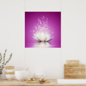 ロータスチャクララブヒーリングヒーラーヨガ禅エネルギー ポスター (キッチン)