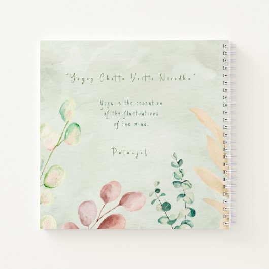 ロータスデイリー練習の水彩ヨガガール ノートブック (裏面)