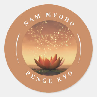 ロータスデザインとNMRK付きSGI仏教ステッカー ラウンドシール