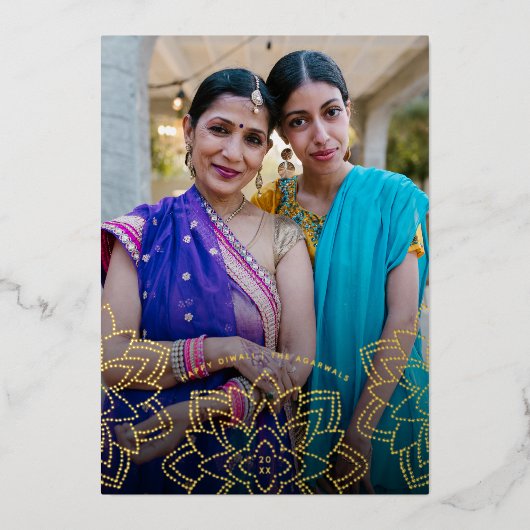 ロータスハッピーディワリホリデーフォトゴールドフォイルカード 箔シーズンカード (正面)