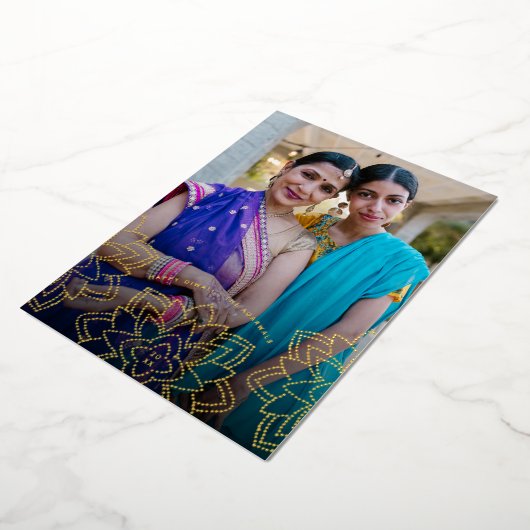 ロータスハッピーディワリホリデーフォトゴールドフォイルカード 箔シーズンカード (回転した状態)