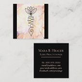 *~*ロータスハート牡丹花フローラ霊気ヨガ スクエア名刺 (正面/裏面)