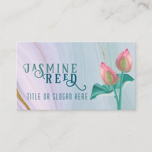 ロータスバエレガントッドフォーウェルネススパ | 大理石と金ゴールド 名刺 (正面)