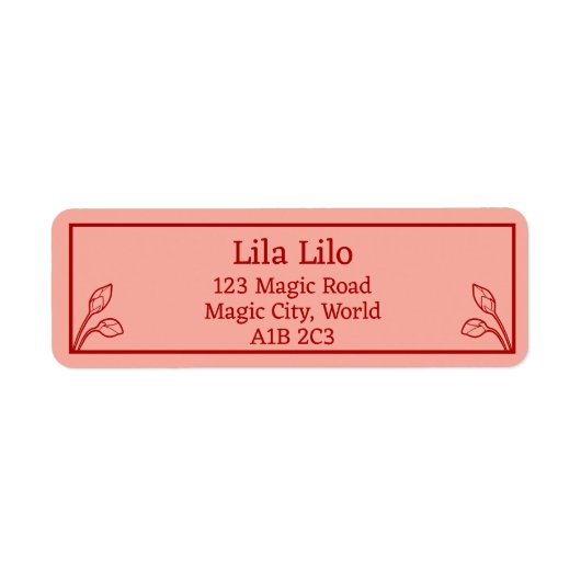 ロータスバッドパーソナライズされた差出人住所ラベル ラベル (正面)