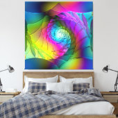 ロータスパターンガラスアート2A キャンバスプリント (インサイチュ (寝室))