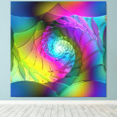 ロータスパターンガラスアート2A キャンバスプリント (インサイチュ (ウッドフロア))