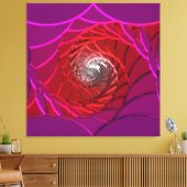 ロータスパターンガラスアート2B キャンバスプリント (インサイチュ (リビング))