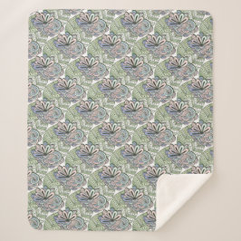ロータスパターン毛布 シェルパブランケット
