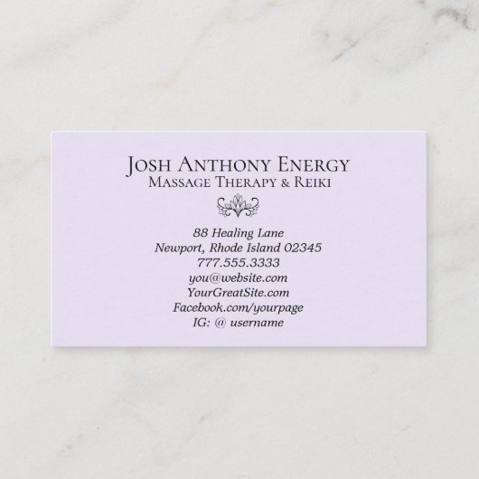 *~*ロータスピンクラベンダーネブラ銀河系宇宙 名刺 (裏面)