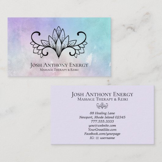 *~*ロータスピンクラベンダーネブラ銀河系宇宙 名刺 (正面/裏面)