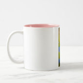 ロータスピンク《植物》スイレンの水彩画絵画像 ツートーンマグカップ (左)